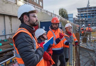 Construction students on placement