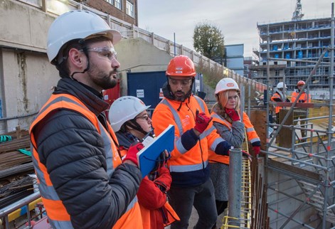 Construction students on placement