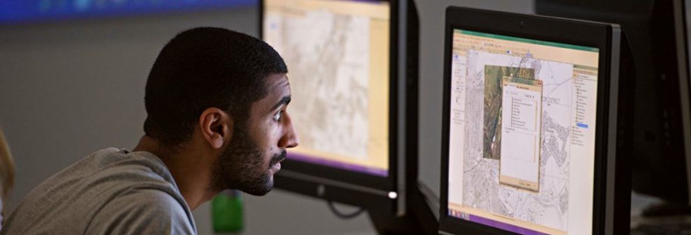 Student working on Geographical Information Systems
