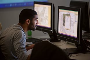 Student working on Geographical Information Systems