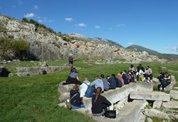 Students on a field trip to Greece