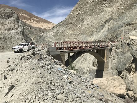 mountain landscape with bridge