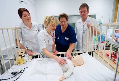 Child nursing students in our clinical facilities