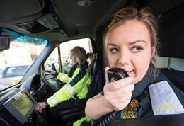 Paramedics in ambulance