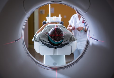 patient undergoing MRI scan