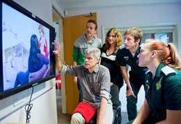 Paramedic practice students in the clinical skills suite