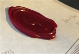 Wax seal on paper