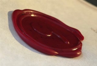 Wax seal on a writing award