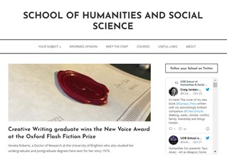 Screen grab of Humanities and Social Science blog