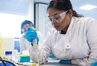 Ecology students working in the lab