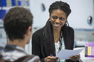 Pharmacy students chatting