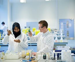 Science students in laboratory