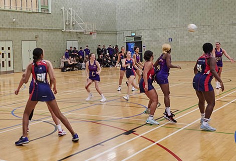 students playing netball