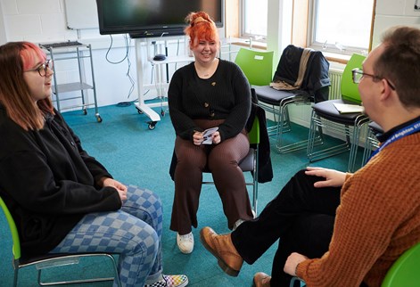 Nursing students with lecturer