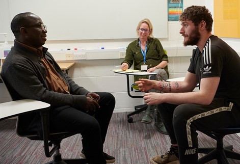 mental health nursing student in a simulation exercise