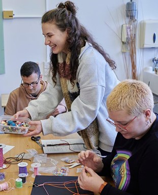 students in a craft session
