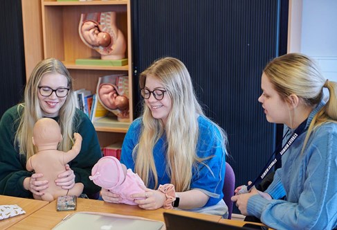 midwifery students chatting