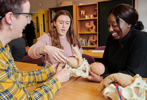 students using midwifery items