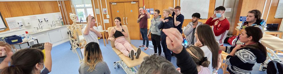 Group of students in the physio suite