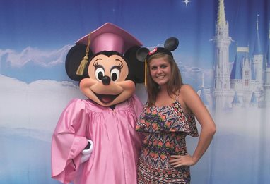 Student with Disney character