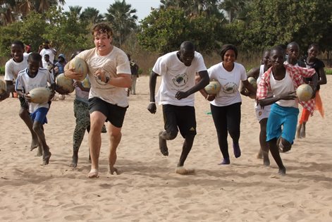 Playing rugby in the Gambia with Rugby for Peace