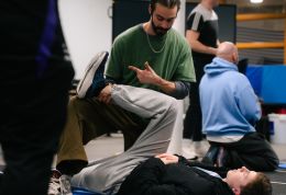 Courses person getting instruction