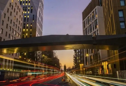 Moulsecoomb road scene at dusk