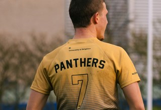 Student wearing Panthers t-shirt