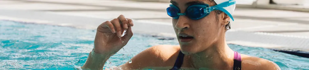 Student in swimming pool