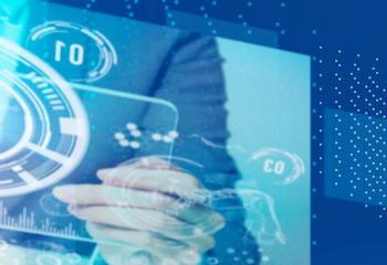 Graphic illustrating media with skyscraper cityscape and multiple screens.