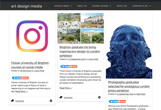 Screen grab of the art, design and media blog