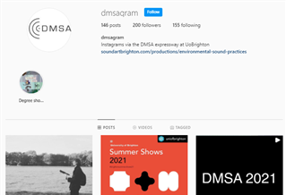 Screen shot of DMSA on Instagram