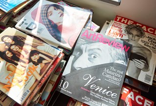 Piles of fashion and style magazines