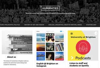 Screen shot of humanities blog
