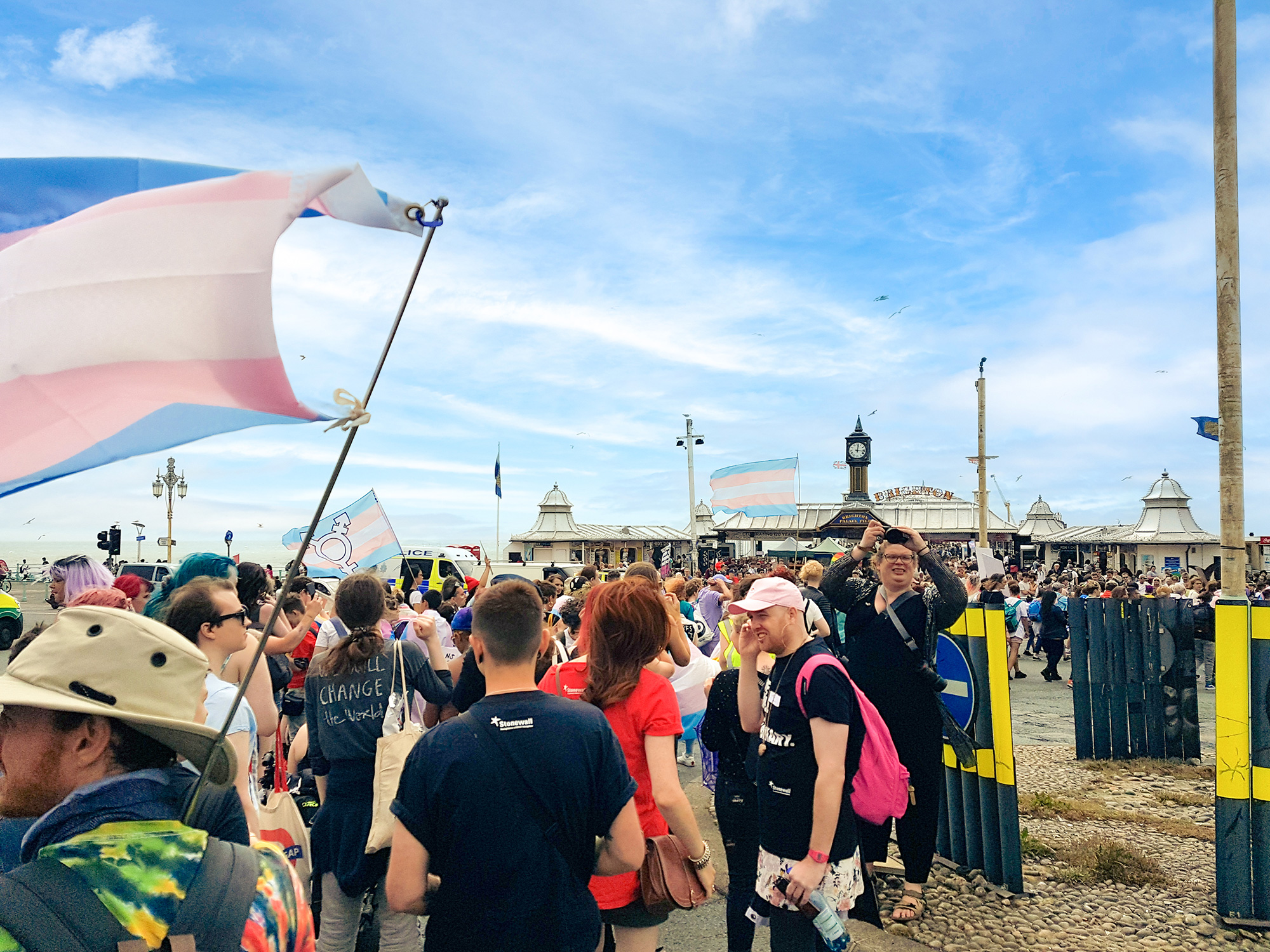 A crowd of people at Trans Pride 2019. Photo by Alf