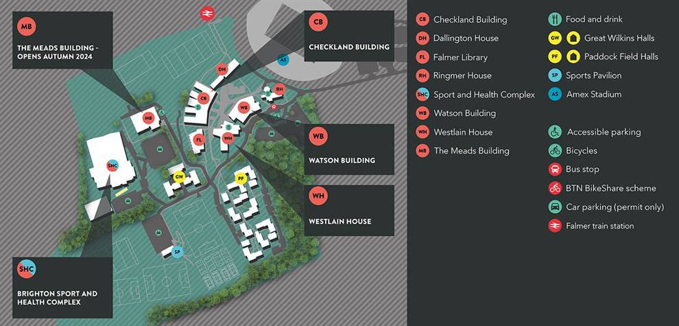 Falmer campus buildings map