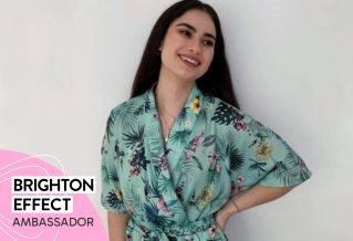 Polyxenia Tsea with text that says Brighton Effect Ambassador