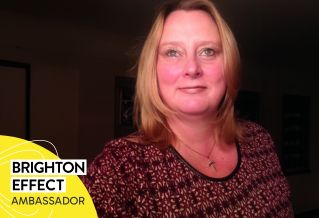 Tracy Lambert with text that says Brighton Effect Ambassador