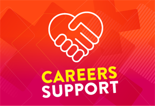 Heart graphic with the text 'Careers support'