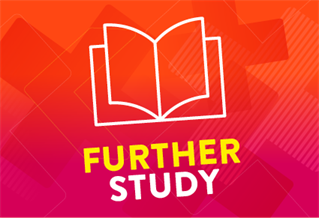 Graphic of a book with the text 'Further study'