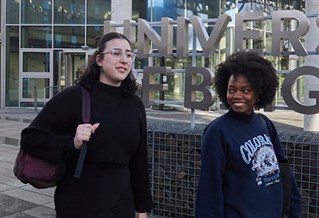 Students outside Elm House