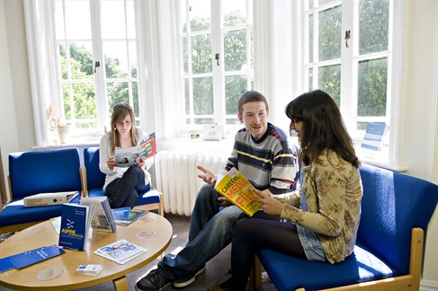 Students in the careers centre