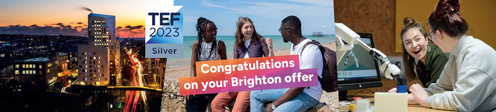 Graphic with the text 'You'll belong at Brighton'