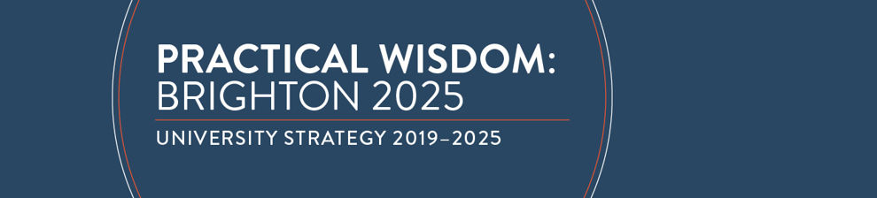 Graphic image with the words: Practical Wisdom Brighton 2025