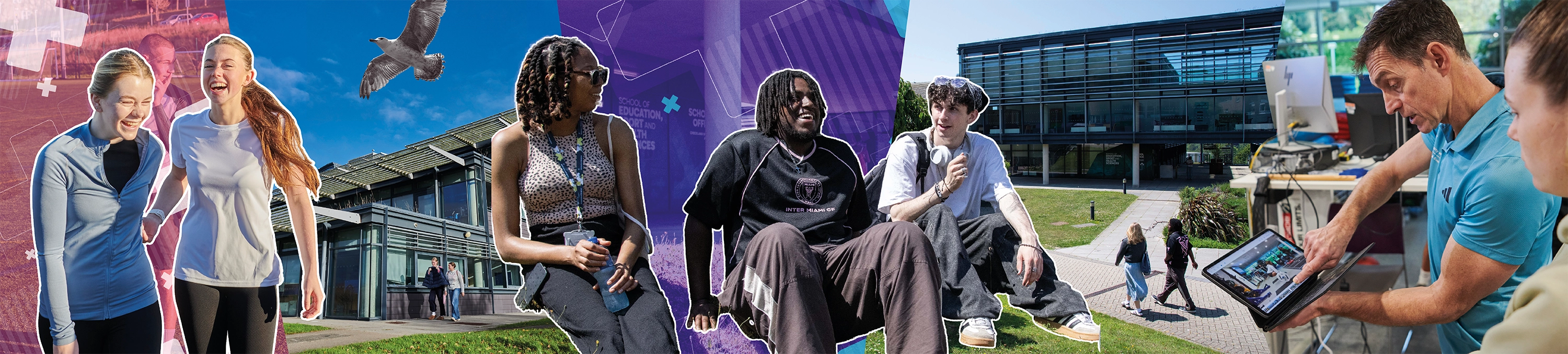 Composite image of students and accommodation