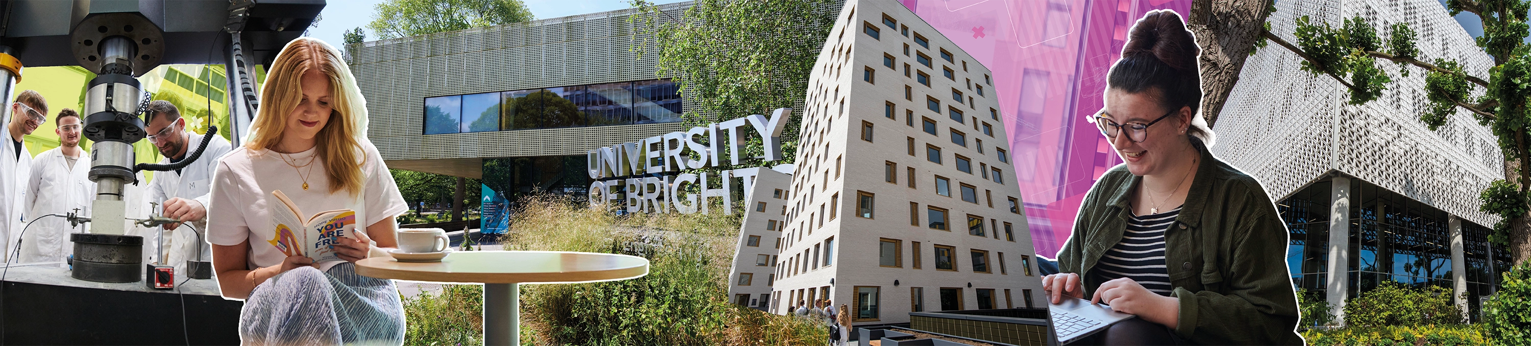 Composite image of students and accommodation