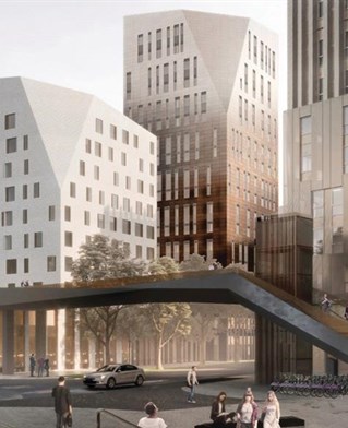 Architect's drawing of Moulsecoomb Campus bridge