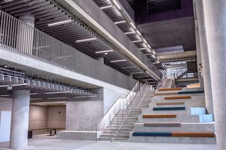 Stairs in the atrium in the Elm House building