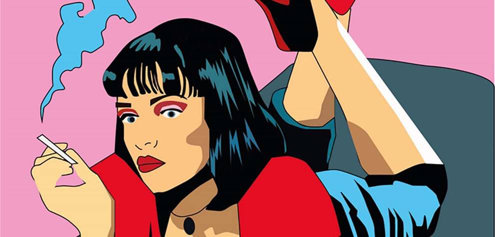2.	Mia Wallace featured (2020) by 2020 graduate Lola Huntley, whose digital artworks are heavily influenced by cult films.