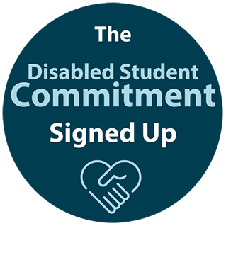 Disabled Student Commitment logo with the text 'Signed up' and two hands forming a heart shape